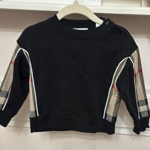 Burberry Kids Black Designer Sweatshirt with classic burberry pattern 18 mo